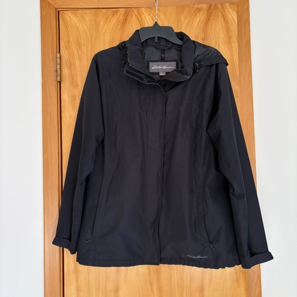 Eddie Bauer Weatheredge Women’s XL Black Hooded Jacket - Picture 1 of 10